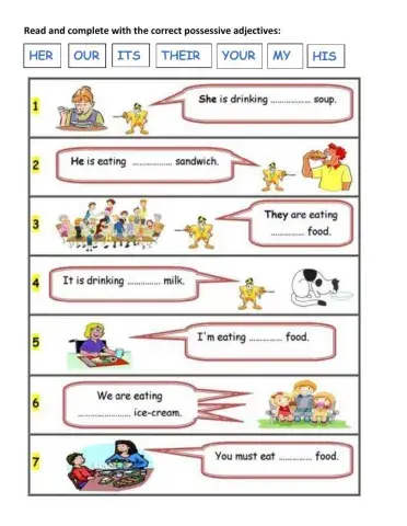 Possessive adjectives reading activity