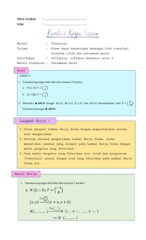 Hasil Tranlasi Terhadap Titik
