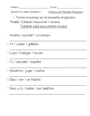 Presente Progresivo - Verbos Irregulares