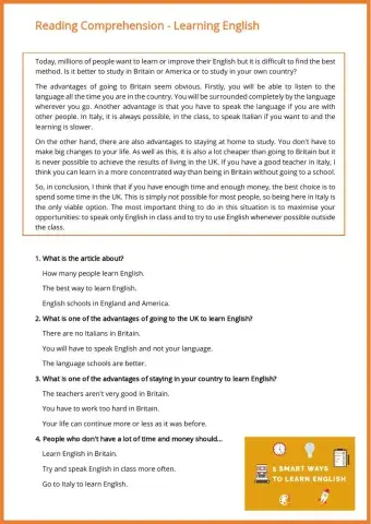 Reading comprehension