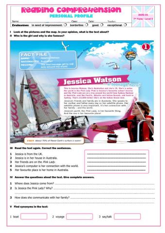 Reading Comprehension: personal identity