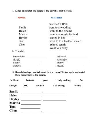 What did you do last weekend?