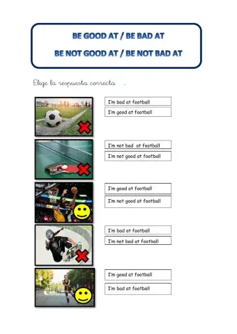 4th - be good at-be bad at + Sports