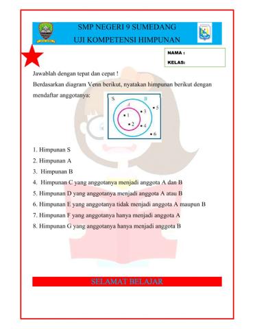 Uji kompetensi himpunan kelas vii a smpn 9 sumedang