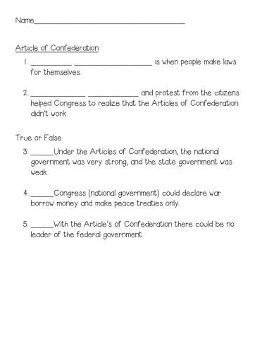 Articles of confederation exit slip