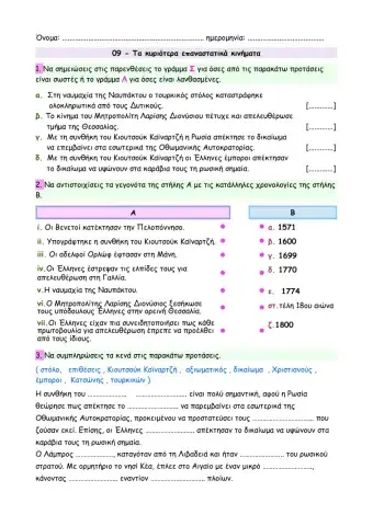 09 - Τα κυριότερα επαναστατικά κινήματα