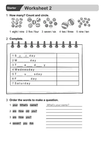 Unit Starter - Worksheet 2