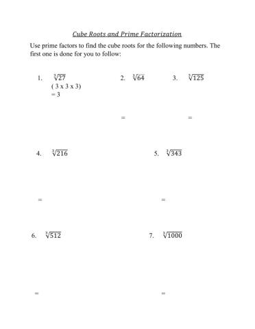 Cube root and prime factorization