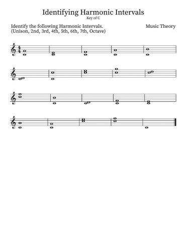 Indentifying Harmonic Intervals
