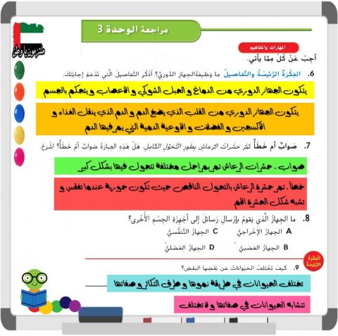 مراجعة وحدة مملكة الحيوان - الصف الرابع