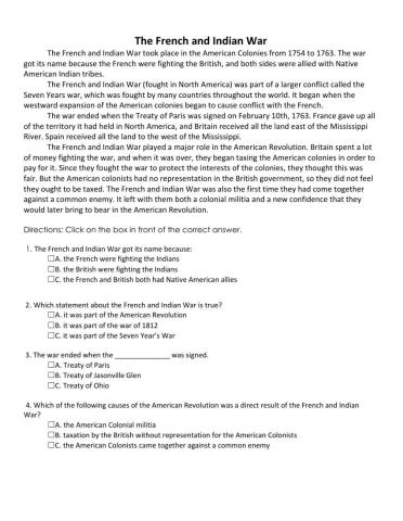 The French and Indian War