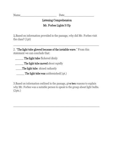 Mr. Forbes Lights  It Up