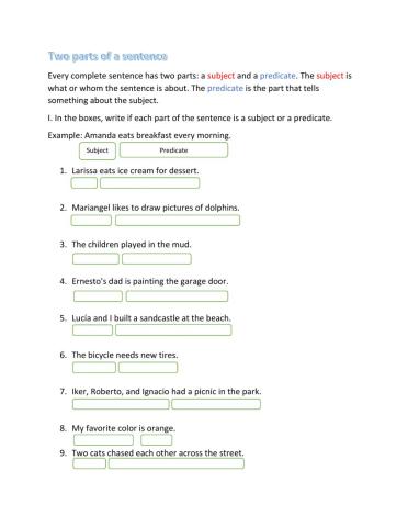 Subject and Predicate
