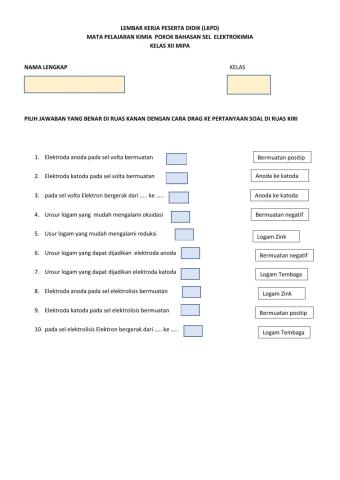 Lkpd membedakan sel volta dg sel elektrolisis rev