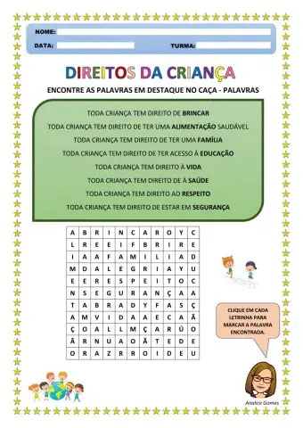 Direito da Criança - Caça Palavras
