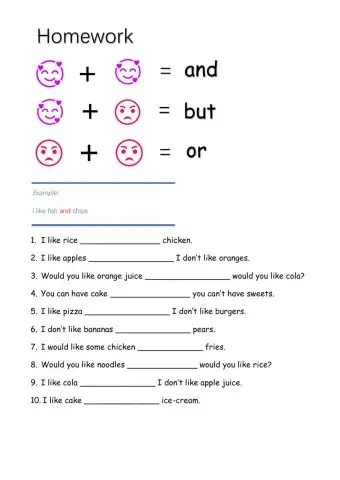 And-but-or in the restaurant