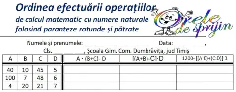 Ordinea efectuării operațiilor cu paranteze 2