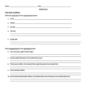 Standard and word form