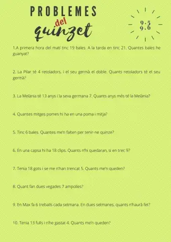 Problemes del quinzet 9.5 i 9.6