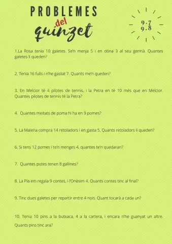 Problemes del quinzet 9.7 i 9.8