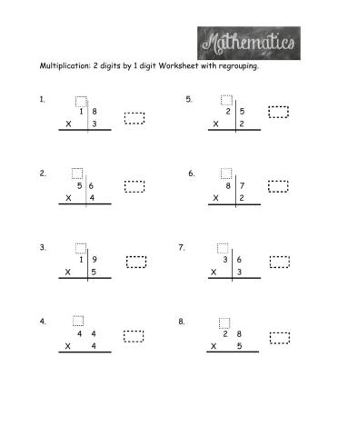Multiplication- 2d x 1d with regrouping