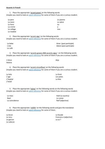 Les accents en français
