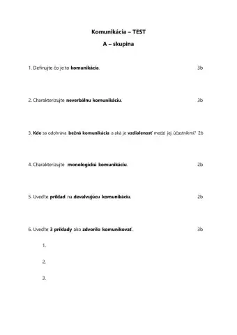 Komunikácia test A
