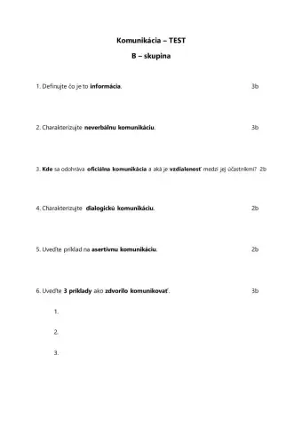 Komunikácia test B