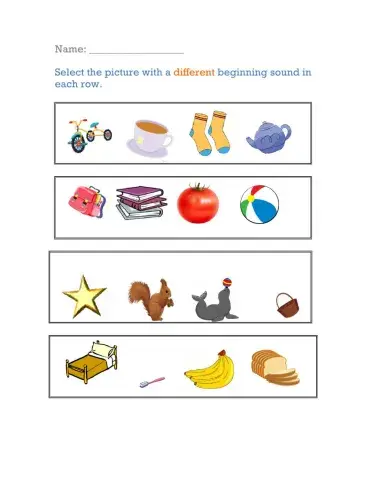 Different Beginning Sound