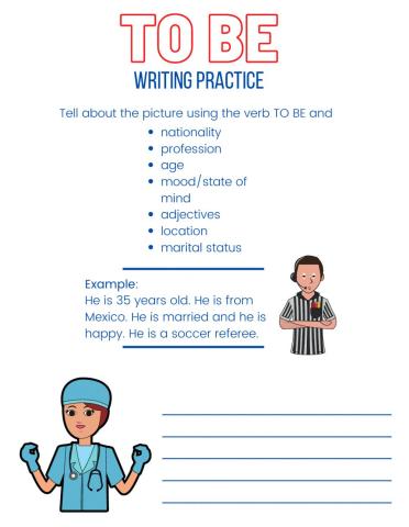 To Be Writing Practice