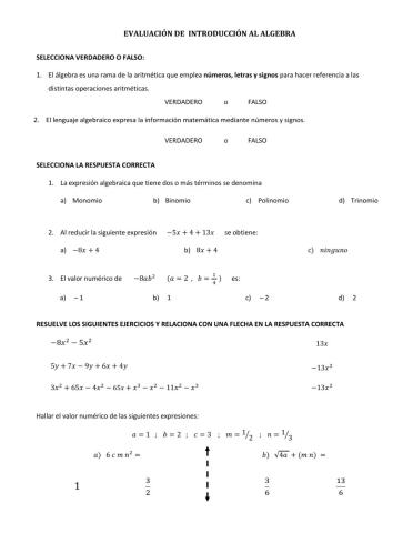 Introducción algebra