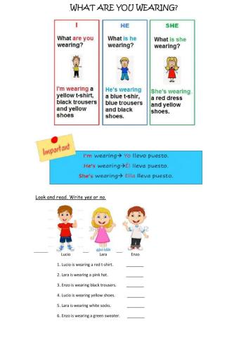 Clothes. What are you wearing?