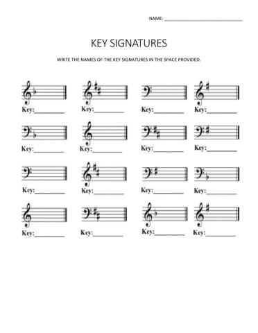 Key signatures c-f-g