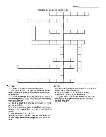 Crossword Puzzle