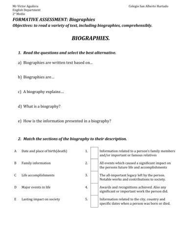 Biography assessment