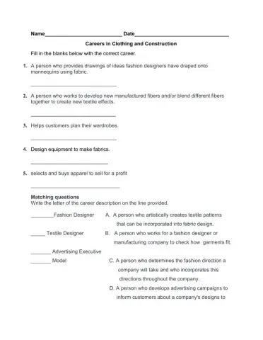 Careers in Clothing Industry