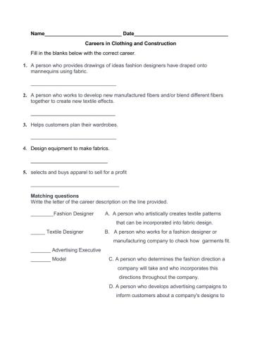 Careers in Clothing Industry