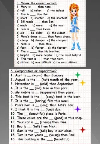 Comparatives and superlatives