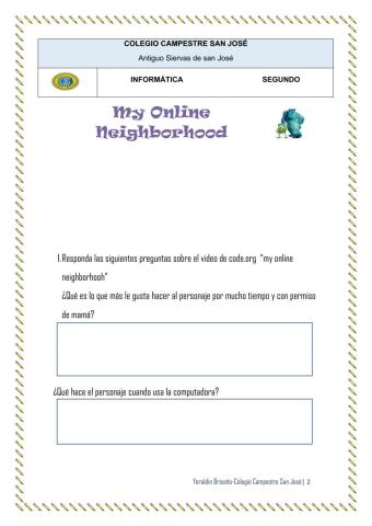 My Online Neighborhood