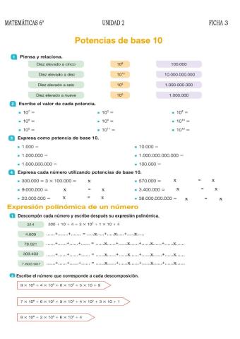 Potencias y raices cuadradas
