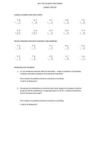 Suma llevando y Resta pidiendo prestado ST