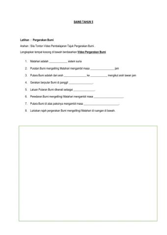 Putaraan - Pergerakan Bumi Tahun 5