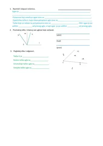 Ugao - osnovni elementi