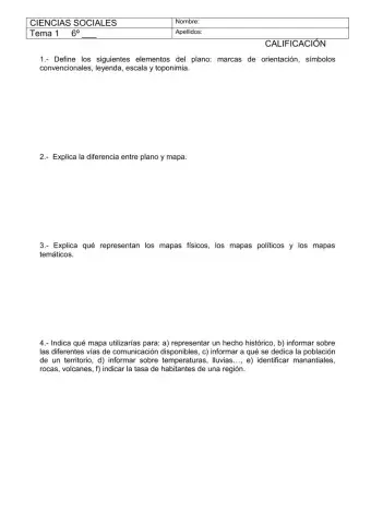 Examen tema 1. ciencias naturales
