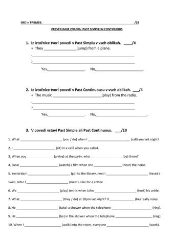 Past simple nad continuous