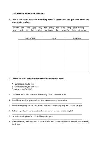 Describing people - new