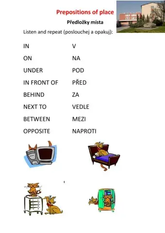 Prepositions of place - listening