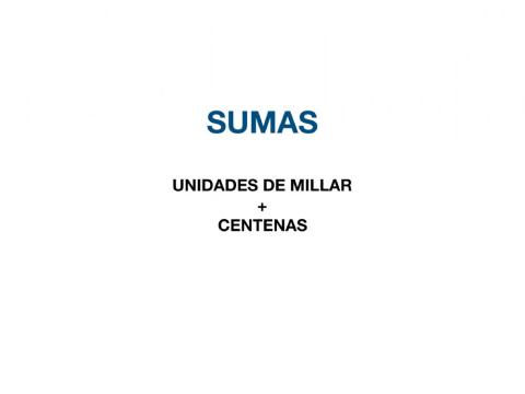 Sumas Unidades de Millar y Centenas 1