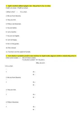 Verb to be-negative,question,short answers