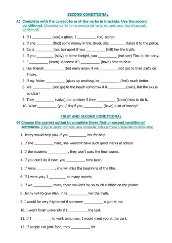 First and Second Conditional sentences